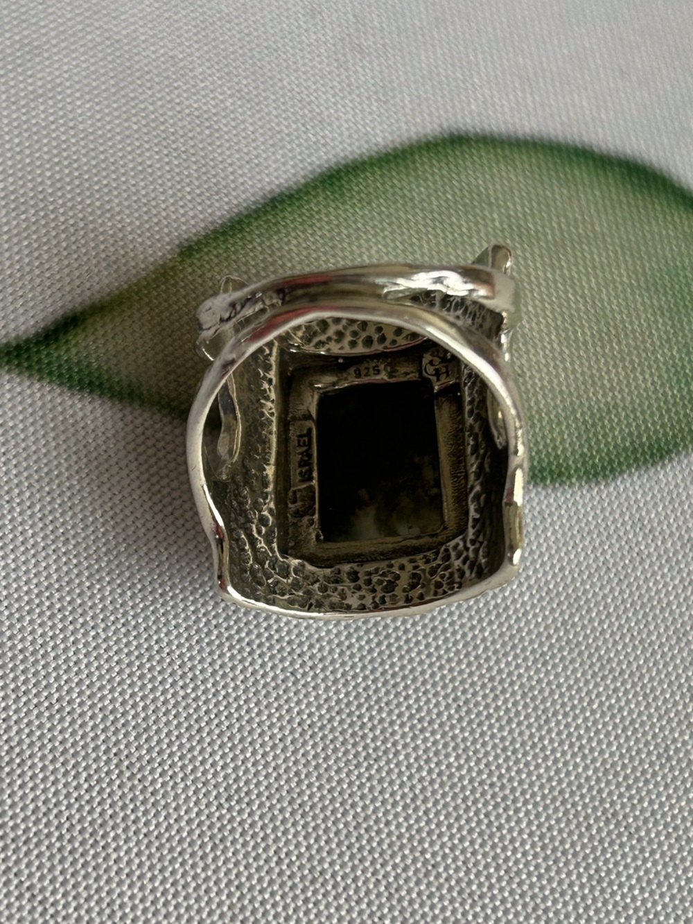 Grace & Heart, Fantasia Green Moss Agate Sterling Silver Ring - Size 8 - Picture 5 of 7
